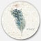 Designart - Damask Painted Gilded Feather on Blue - Traditional Metal Circle Wall Art